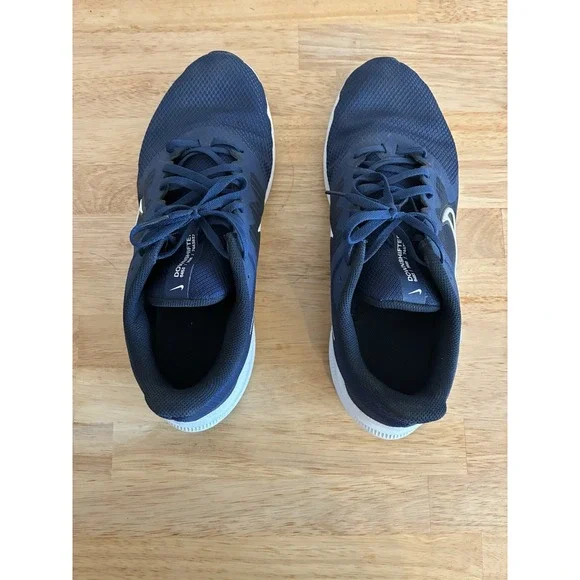 Nike Downshifter 11 Running Shoes Mens 12 Navy Blue White CW3411-402 Sneakers - Picture 3 of 7